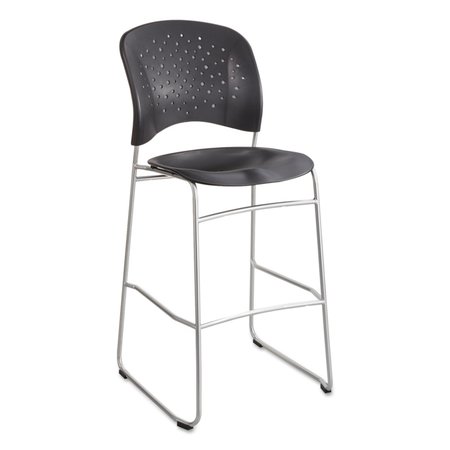SAFCO Reve Bistro Chair, Supports Up to 250 lb, 31" Seat Height, Black Seat/Back, Silver Base 6806BL